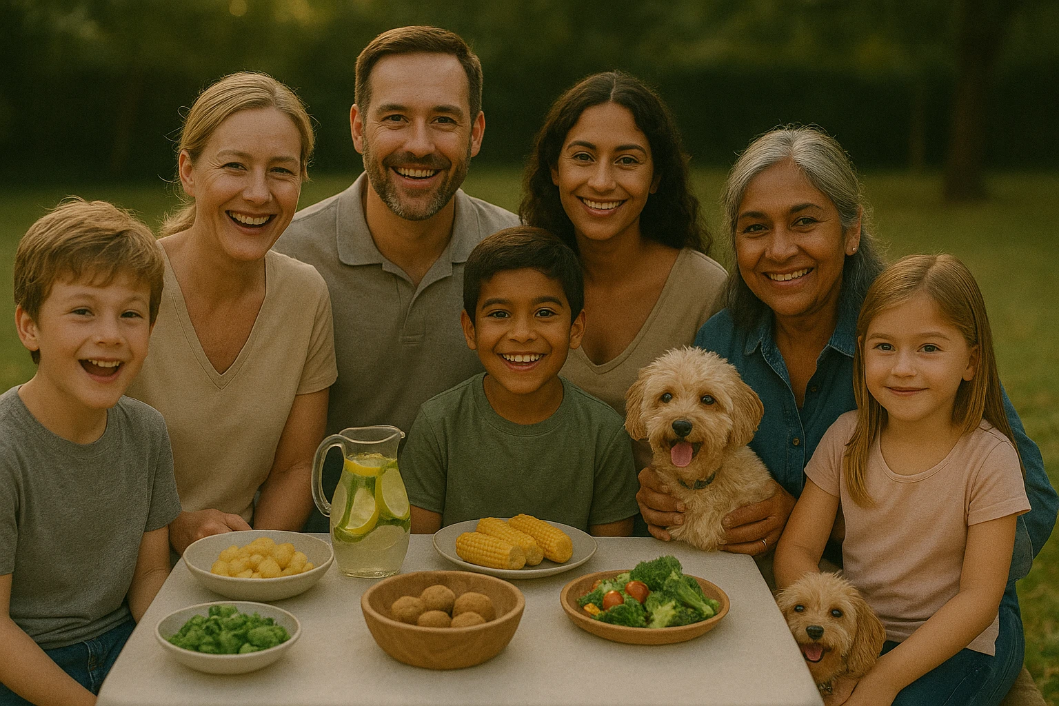 Familia comiendo