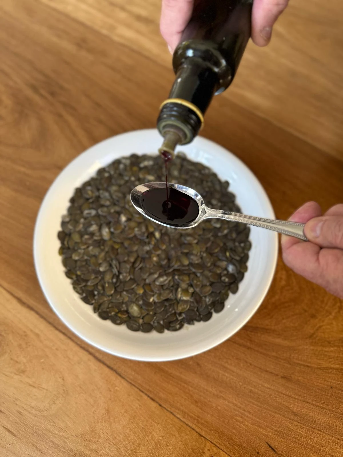 Cuchara con aceite